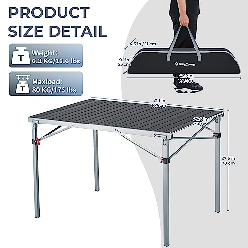 Folding Camping Table Portable Aluminum Roll Up Lightweight for Outdoor Picnic F98743