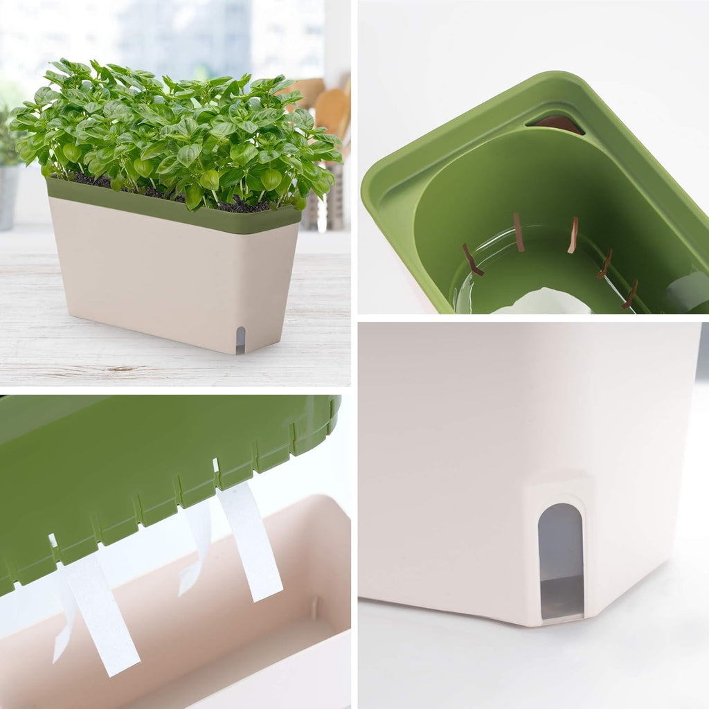 Window Herb Planter Box, Self-Watering, Set of 3 V9641