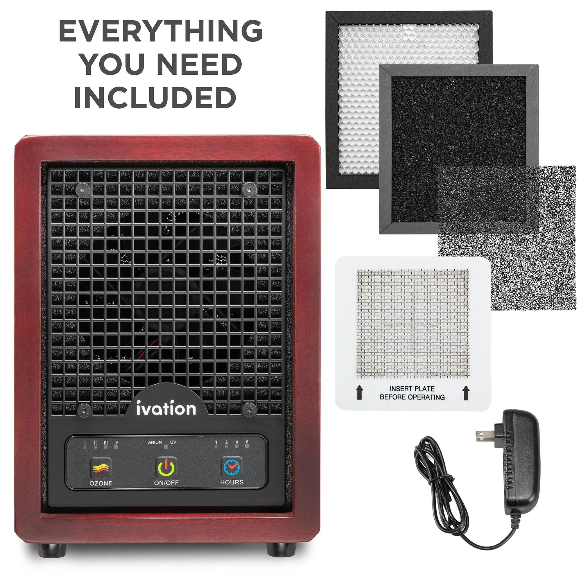 Portable Ozone Air Purifier with Multi-Level Filtration and UV Lamps N2980