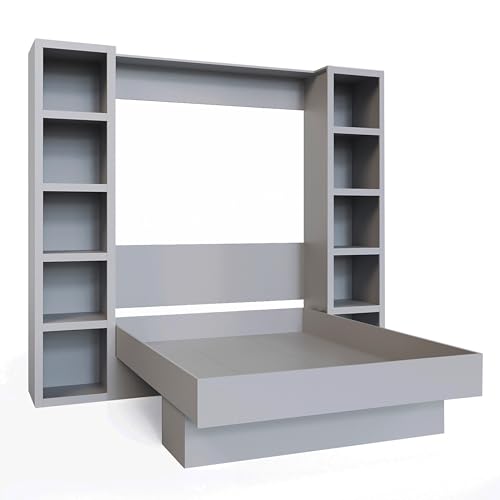 Queen Murphy Wall Bed with Two Bookshelves Y365306
