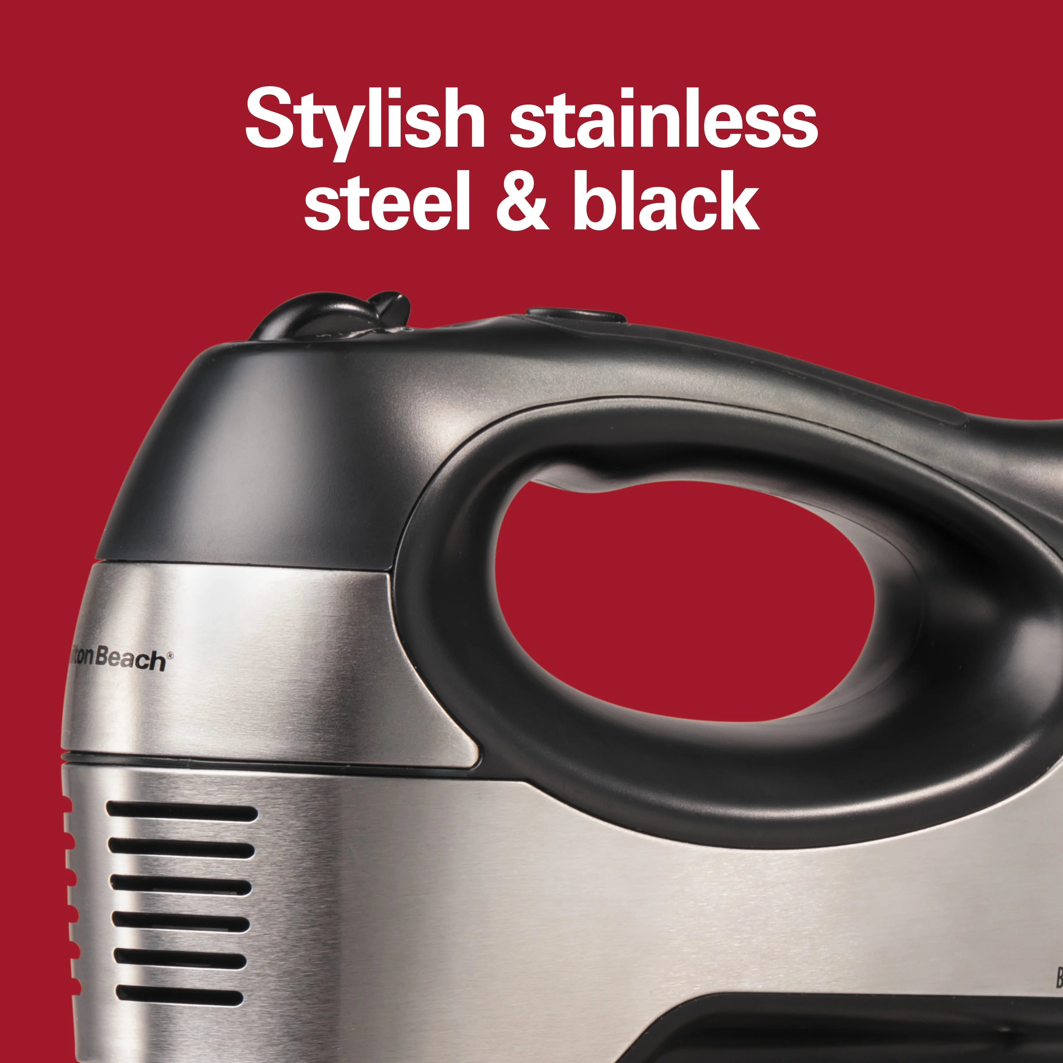 6 Speed Hand Mixer with Case and 5 Attachments, Stainless Steel T26539