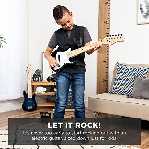 30in Kids Electric Guitar Beginner Starter Kit with Amplifier, Metallic Blue U78618