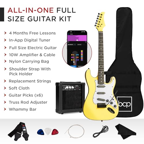 Beginner Electric Guitar Starter Kit with Case, Amp, and Accessories G63095