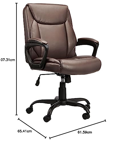 Mid-Back Padded Office Desk Chair with Armrest, Black W8120