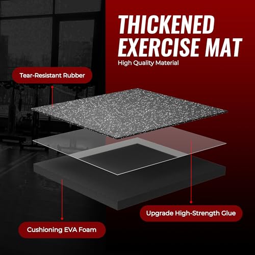 24 Pcs Interlocking EVA Foam Gym Mats with Rubber Top, Black A6287