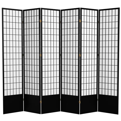 7 ft. Tall Window Pane Shoji Screen Room Divider, 3 Panels T5246