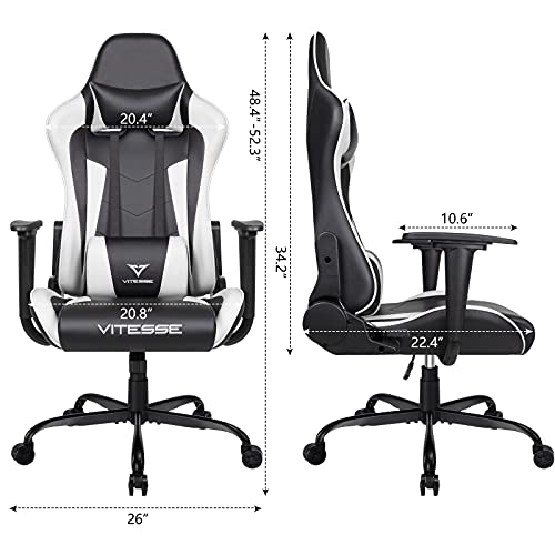 Gaming Chair High Back Ergonomic Racing Desk with Lumbar Support and Headrest, Purple Y569