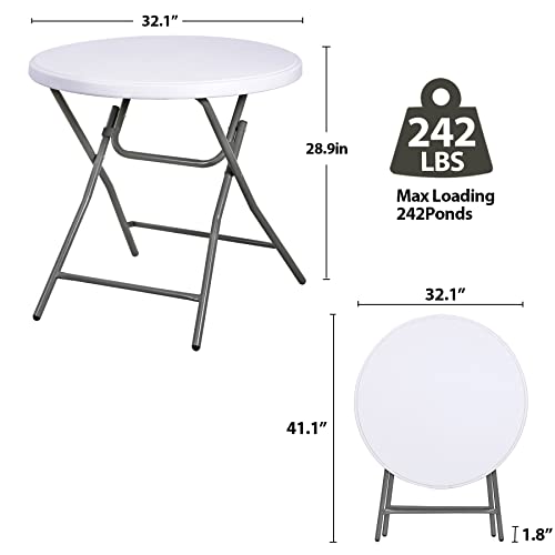 Portable 4 Foot Plastic Folding Table, Indoor Outdoor Heavy Duty, White R80992
