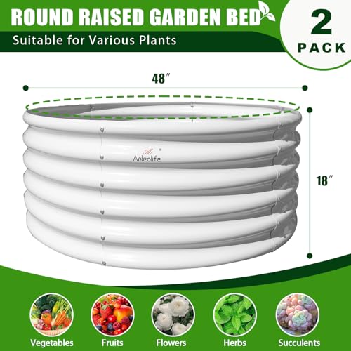 Galvanized Raised Garden Bed Oval Metal Planter Box for Vegetables Flowers A9593