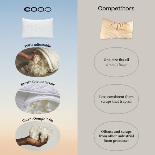 Adjustable Queen Bed Pillow, Cross Cut Memory Foam, Medium Firm for Side and Back Sleepers Q8246