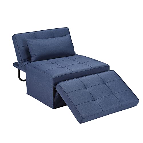 Sofa Bed Folding Ottoman Couch with Adjustable Backrest, Dark Grey C9023