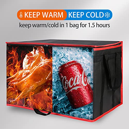 Insulated Food Delivery Bag Hot Cold Meal Carrier Cooler Tote K646948