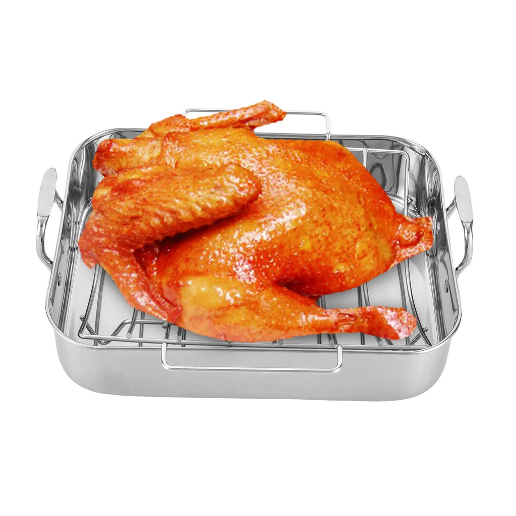 Stainless Steel Roasting Pan with Nonstick Rack, 16.5" x 12" D905332