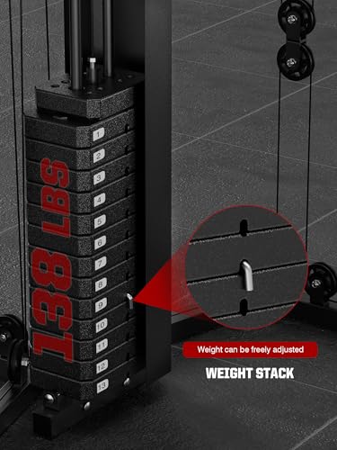 Multifunction Home Gym System with 138LB Weight Stack Y562012