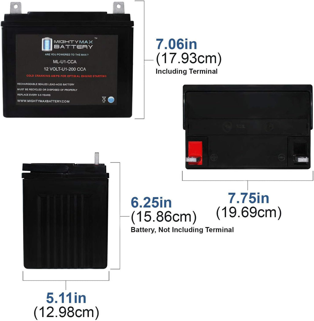 12V 200CCA Battery for Riding Lawn Mower O180