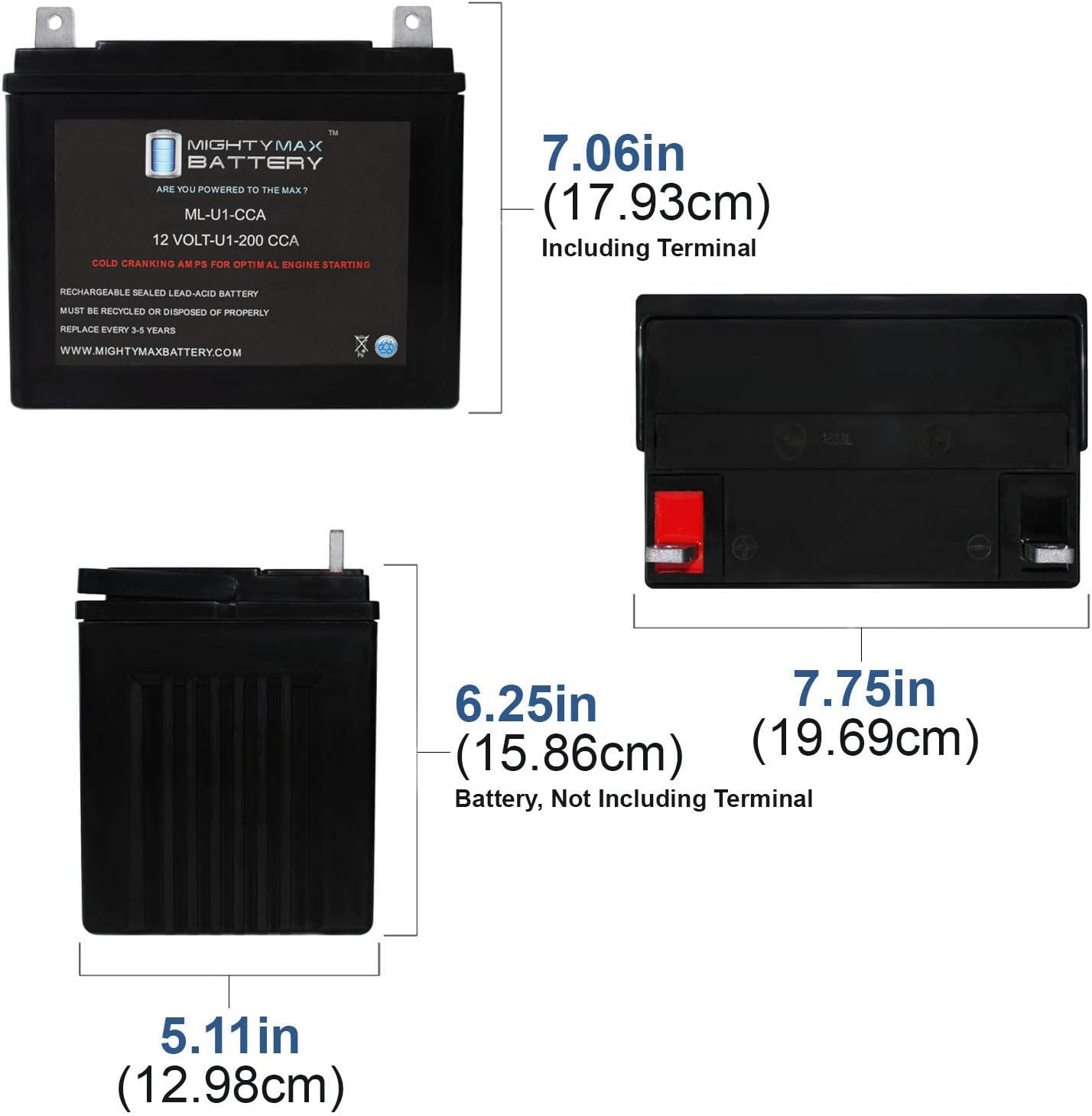 12V 200CCA Battery for Riding Lawn Mower O180