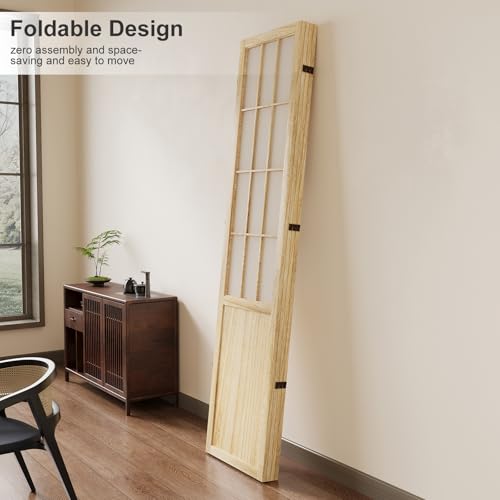 Japanese Shoji Folding Room Divider, 4 Panels, Black T762554