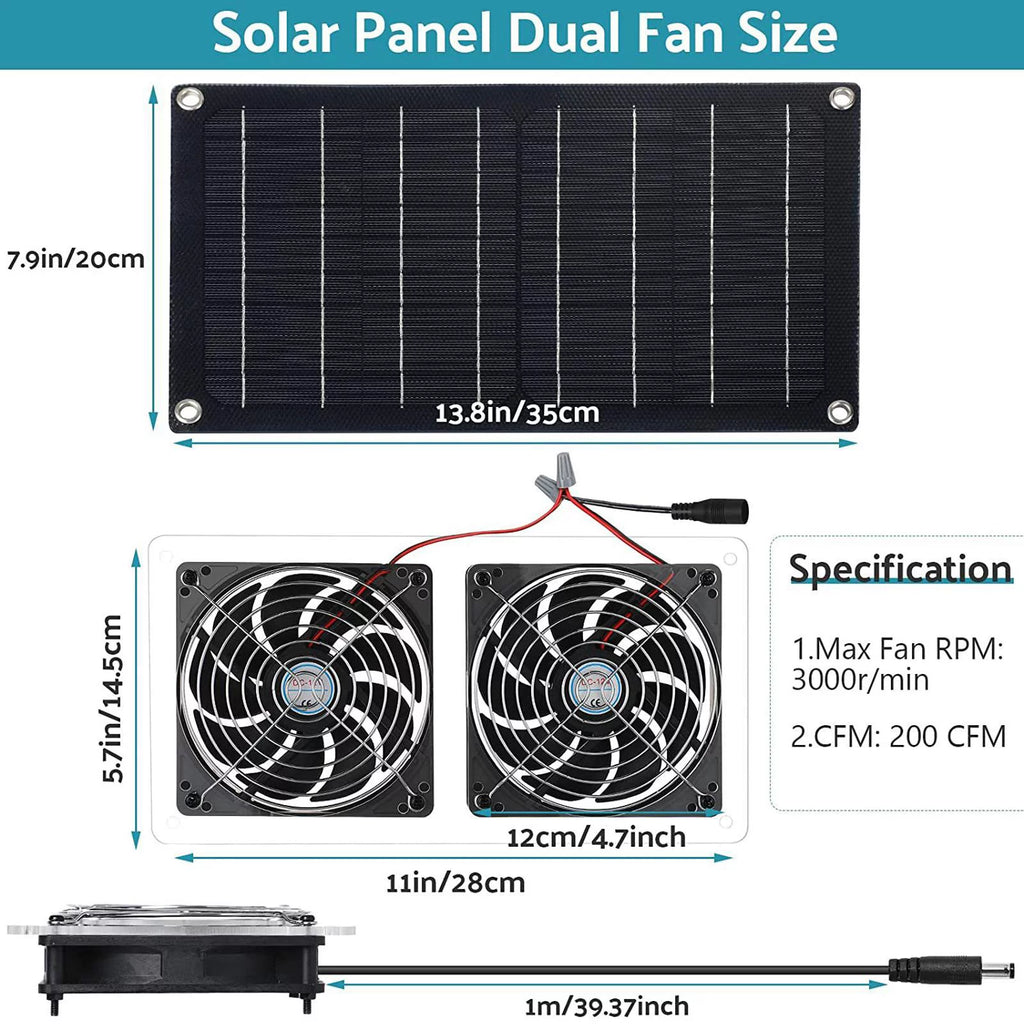 Solar Exhaust Fan for Chicken Coops Greenhouse Shed Roofs Q25615