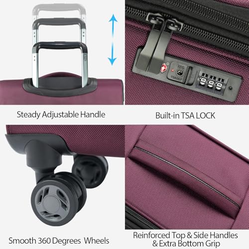 Softside Expandable Carry On Luggage with Spinner Wheels and TSA Lock, 20-Inch R869