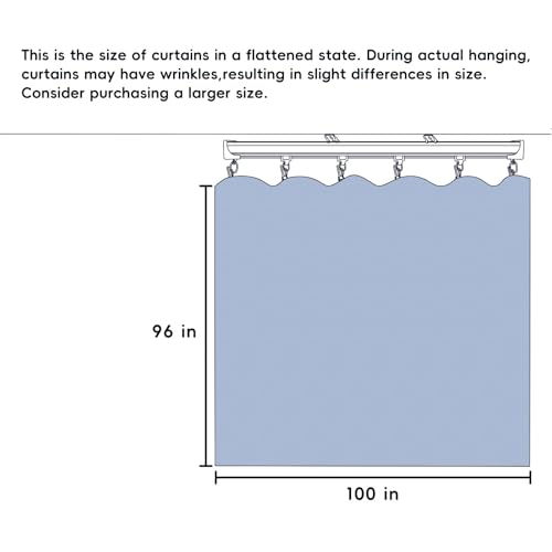 Ceiling Mounted Room Divider Curtain Track Set, Blackout Panel, White Rail, 8.3 x 7 ft K66131