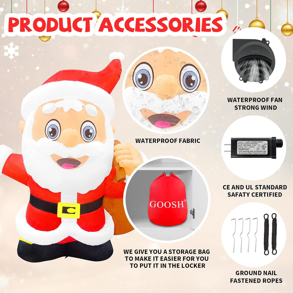 Santa Claus Christmas Inflatables Outdoor Decoration with LED Lights G146