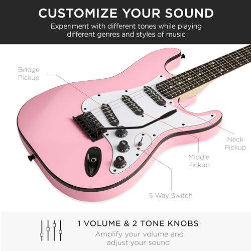 Beginner Electric Guitar Starter Kit with Case, Amp, and Accessories G63095