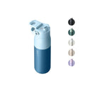 LARQ Bottle Swig Top 34oz - Insulated Reusable Stainless Steel Water Bottle With Built-In Silicone Handle | BPA Free | For Sports, Gym, and Travel | Amalfi Blue