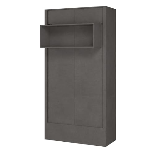Full Murphy Wall Bed in White with Shelf O67975