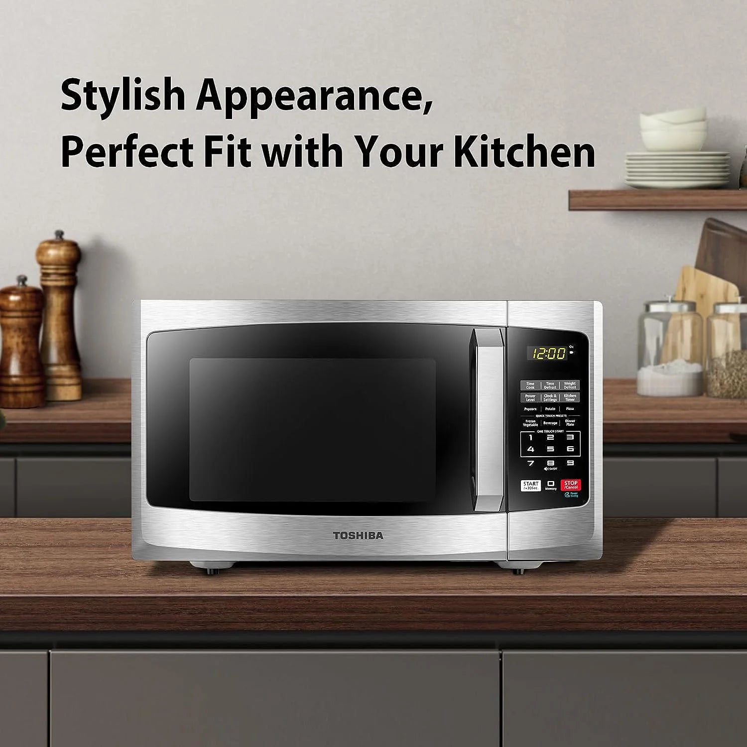 Microwave Oven 0.9 cu ft Stainless Steel with Eco Mode and LED Lighting A805