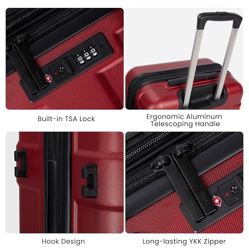 Hardside Carry-On Luggage 22x14x9 with Spinner Wheels R412965