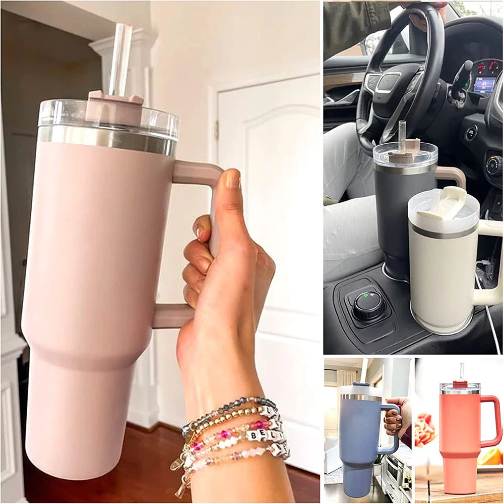 40 oz Stainless Steel Insulated Tumbler with Straw P2112