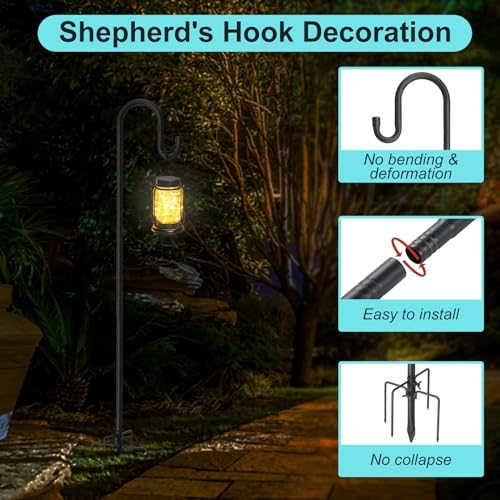 Shepherds Hook for Bird Feeder, 62" Adjustable Plant Hanger Pole G8309