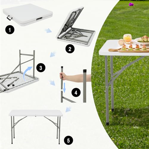 Heavy Duty Portable Folding Table for Dining, Parties, and Camping E6001