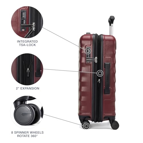 Hardside Expandable Carry-On Luggage with 8 Spinner Wheels and TSA Lock J560758