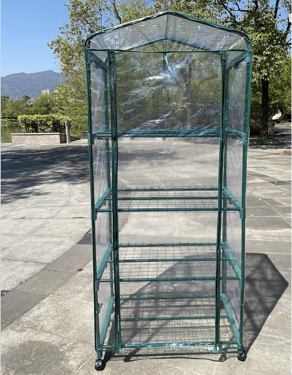 Mini Greenhouse 4 Tiers with Wheels for Plants G970