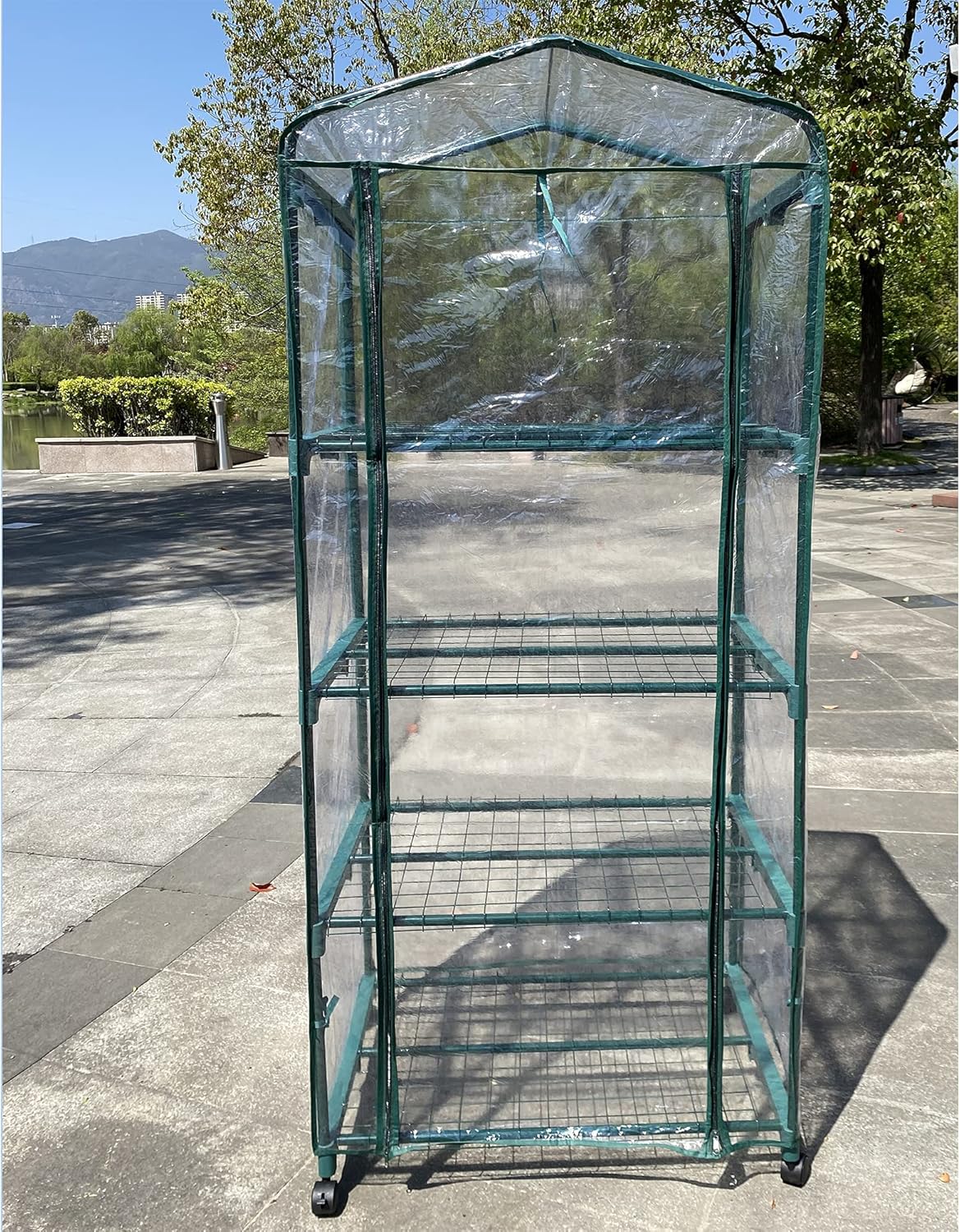 Mini Greenhouse 4 Tiers with Wheels for Plants G970