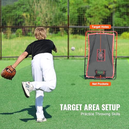 Baseball and Softball Rebounder Net with Pitching Target K192266