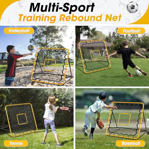 3.7×3.7FT Multi-Sport Training Rebounder Net with Pitching Target T471