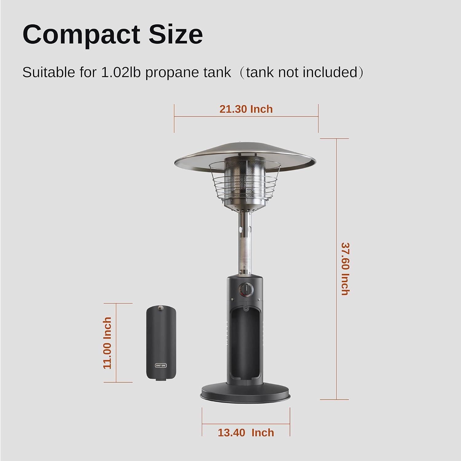 Patio Heater, Portable Propane Tabletop Heater for Outdoor Use Y799