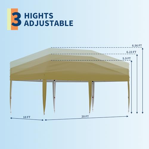 Pop Up Canopy Tent with Roller Bag and Adjustable Height O962