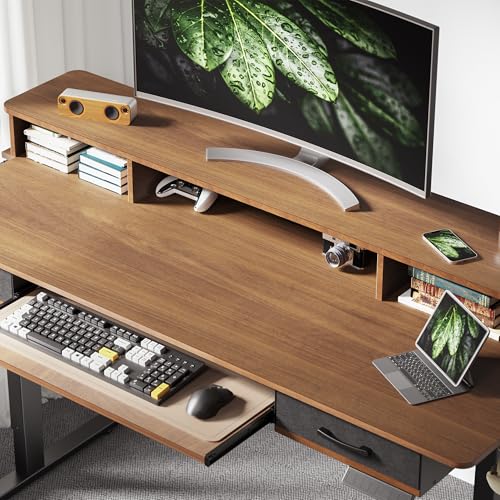Electric Standing Desk with 2 Drawers, Height Adjustable for Home Office B137