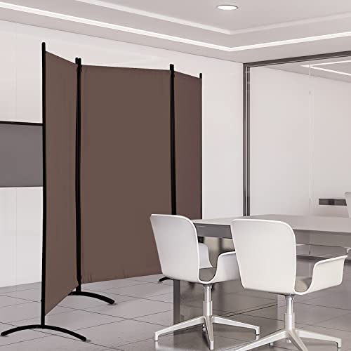 4 Panel Folding Room Divider Privacy Screen with Steel Frame P539789