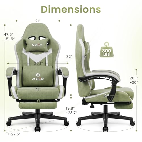 Gaming Chair with Footrest Lumbar Support High Back Recliner Ergonomic Leather Q8605
