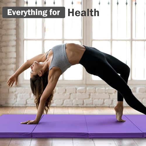 Folding Exercise Gymnastics Mat 4x10x3 Inch with Carrying Handles G881552