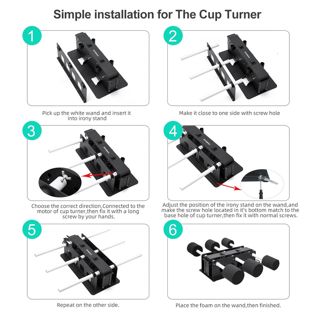 6 Cup Turner Tumbler Spinner Machine for Drying Epoxy Resin O7740
