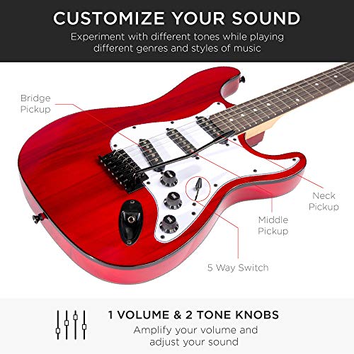 Beginner Electric Guitar Starter Kit with Case, Amp, and Accessories G63095