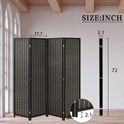 Bamboo Room Divider 6 Panel Folding Privacy Screen for Home L99111