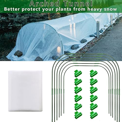 Greenhouse Hoops Grow Tunnel for Raised Garden Beds, DIY Plant Support Stakes D760312