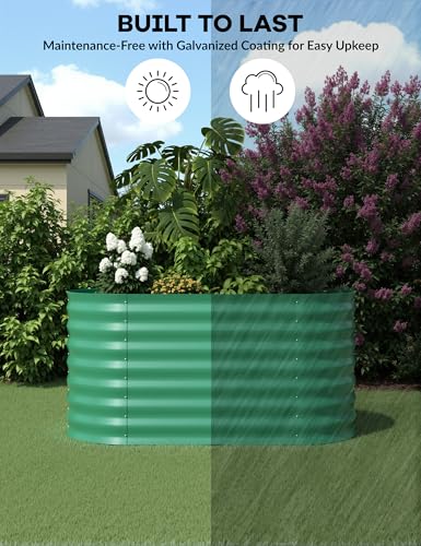 Galvanized Raised Garden Bed for Vegetables, Flowers, Outdoor D165