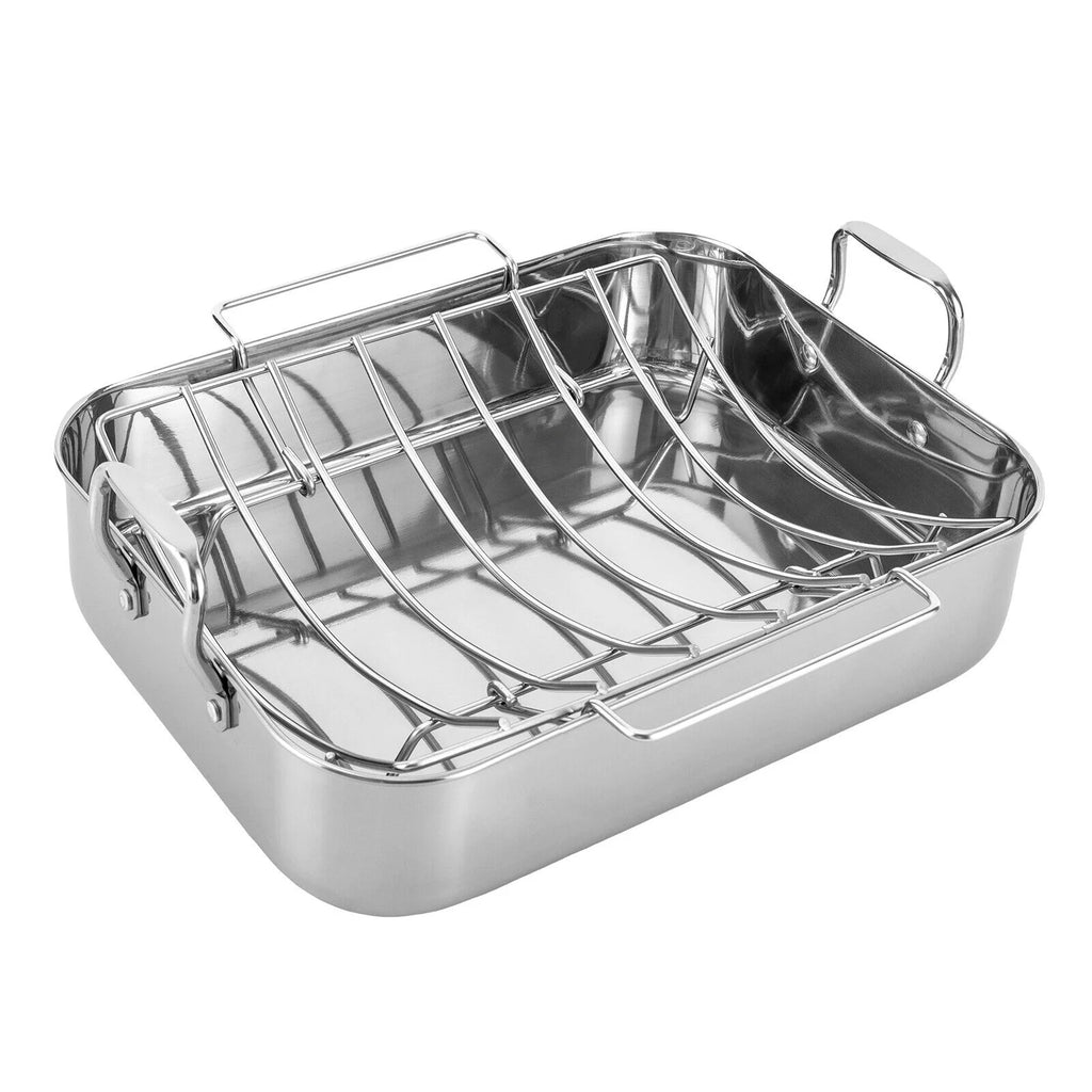 Stainless Steel Roasting Pan with Nonstick Rack, 16.5" x 12" D905332